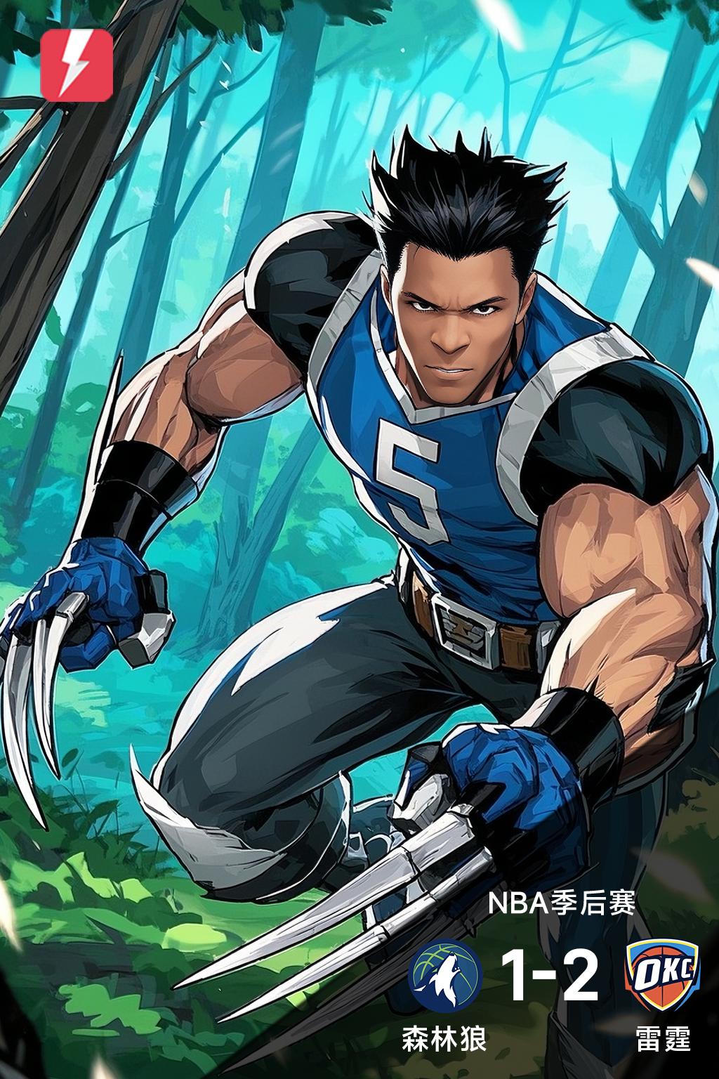 【雷速海报】爱德华兹变身X战士金刚狼！成功捍卫明尼苏达大森林